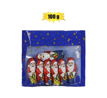 Xms confec choc kl foil santa pck 100g t