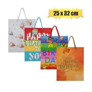 Gift-bag paper lrg 25x32cm birthday