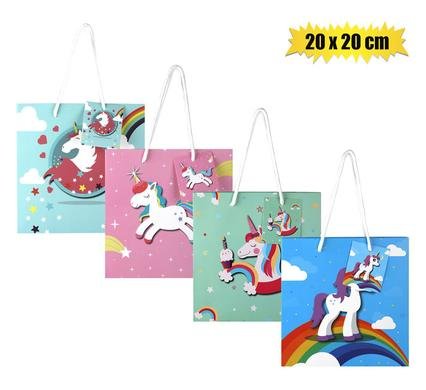Gift-bag ppr med unicorn 20x20cm
