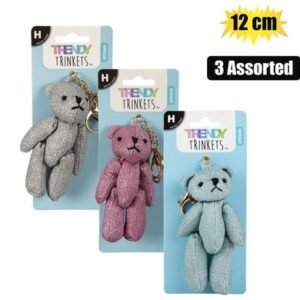 Keychain teddy bear 12cm asst