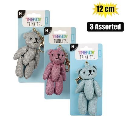 Keychain teddy bear 12cm asst