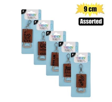 Keychain dad bottle opener w/words 10cm