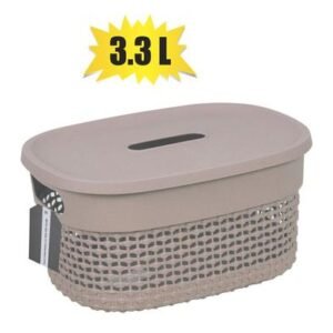 Basket pl stereo 3,3l lid 24x17x12cm
