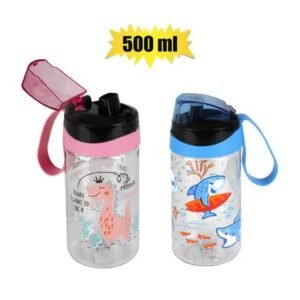 Water bottle 500ml shark/dino asstd