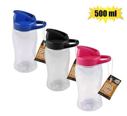 Water bottle 500ml tritan 3-asst colours
