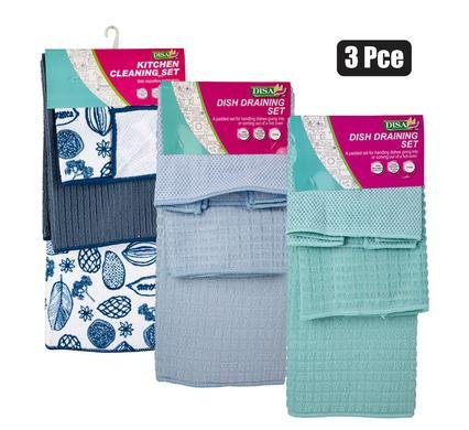 Dish draining mat microfibre 3pc set