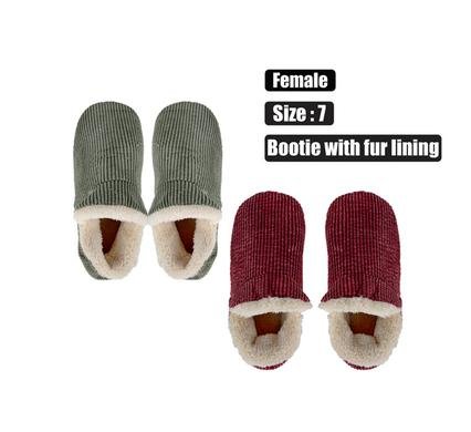 Slipper bootie with fur lining size 7
