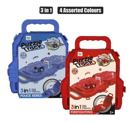 Boys playset storage puzzle windup car