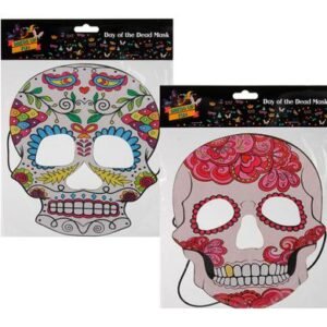 Dress up mask day of dead skull 19x22cm