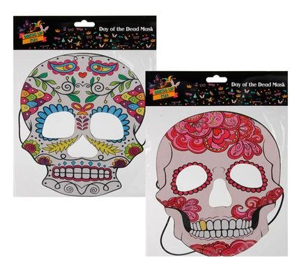 Dress up mask day of dead skull 19x22cm