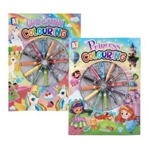 Book colouring girl w/wax crayons asstd