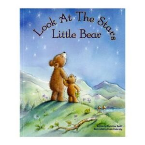 Book reader look at stars little bear