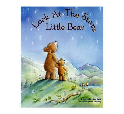 Book reader look at stars little bear