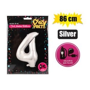 Balloon helium foil silver 4 86cm f-03