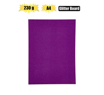 Art+craft a4 glitter board 230gsm purple